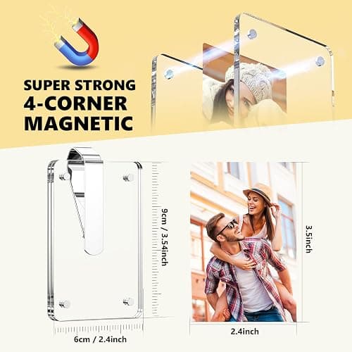 2Pcs Car Picture Holder, Acrylic Car Visor Photo Clip, Personalized Car Accessories Magnetic Car Sunshade Photo Frame for Adding Family or Personal Photos, Gifts for Christmas/Thanksgiving/Valentine's Day thumbnail 5
