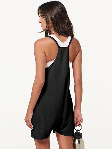 ANRABESS Womens Rompers Summer Casual Loose Sleeveless Overalls Spaghetti Strap Shorts Jumpsuit 2026 Beach Vacation Clothes thumbnail 6