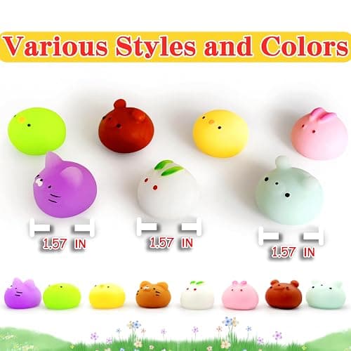 6 Pcs Mochi Squishy Toys for Kids Party Favors, Mini Round Animals Toys Kawaii Squishies for Classroom Prizes, Easter Basket and Goodie Bag Stuffers, Stress Balls Fidget Toys Bulk for Kids thumbnail 2