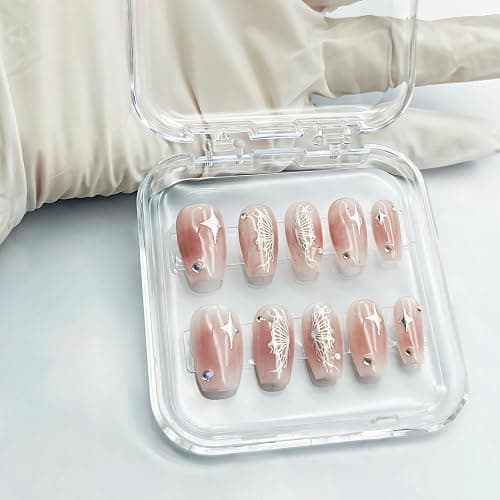 14 Pcs Press On Nail Packaging Box Press on Nail Storage Box for Press Ons with 60 Pcs Adhesive Double Sided Tape for Fake Nail Storage Case Nail Display Nail Salon Supplies Nail Art Business (Clear) thumbnail 6