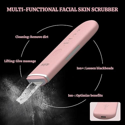 GUGUG Skin Scrubber Face Spatula - Skin Spatula Blackhead Remover Pore Cleaner with 4 Modes, Skin Care Tools-Pink thumbnail 3