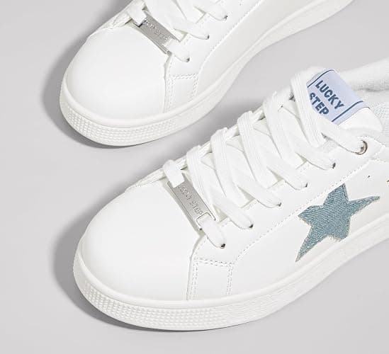 LUCKY STEP Women's Fashion Star Sneaker Lace Up Low Top Comfortable Cushioned Walking Shoes thumbnail 6
