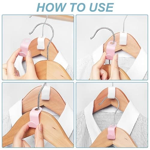 50 PCS Space Saving Hanger - Clothes Connector Hooks, Stacking Space Saver, Plastic Closet Organizers and Storage Extender for Heavy Duty Cascading Connection (White) thumbnail 2