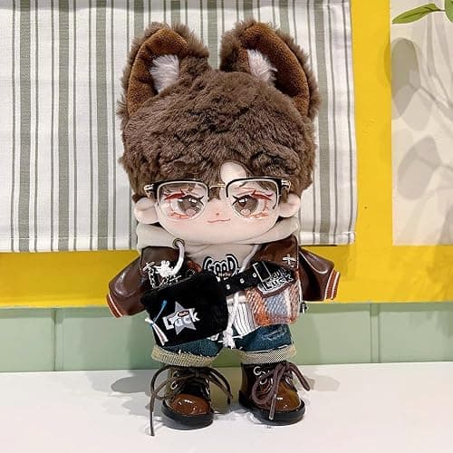 niannyyhouse Doll Dress Up Hoodies Jackets Jeans Backpacks Glasses Shoes Vintage Outfit 10cm 15cm 20cm Plush Doll Clothes (20cm) thumbnail 6