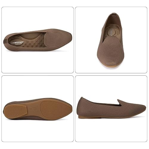 Frank Mully Women's Knitted Square Toe Flats Comfortable Loafer Shoes Office Work Shoes Lightweight thumbnail 4