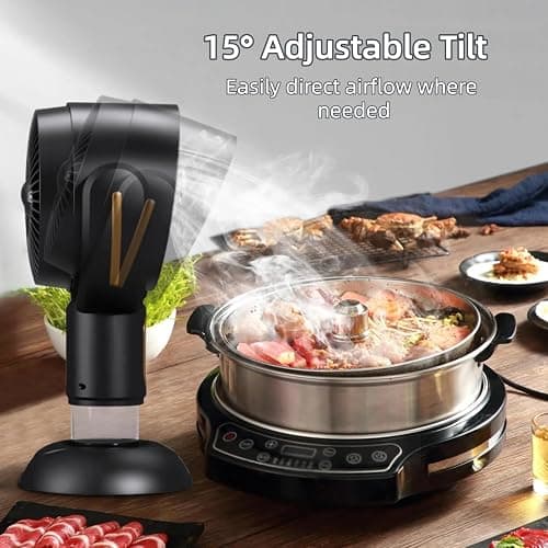 Desktop Smoke Purifier Fan, Portable USB Rechargeable Adjustable Angle Smoke Trap, Mini Air Purifier with Removable Washable Filter for Indoor Smoking, Cooking, RV, Office & Kitchen Use thumbnail 2