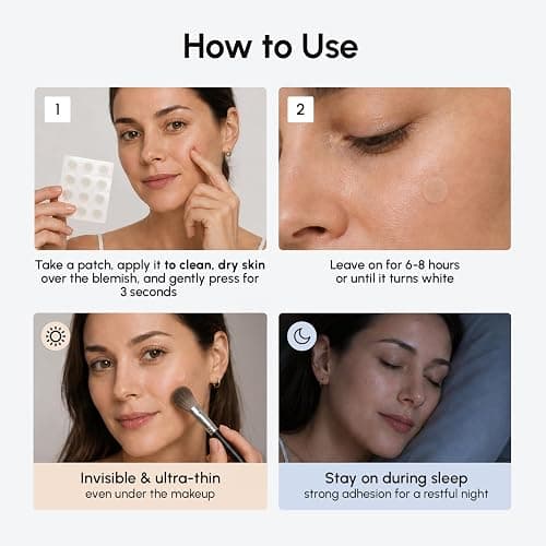 MAREE Invisible Pimple Patches 2 PACK - Clear Pimple Patches for Face - Hydrocolloid Acne Patches Anti Blemish - Zit Stickers for Face - Parches Para Acne - Pinple Zit Pimple Stickers - 144 Dots thumbnail 8