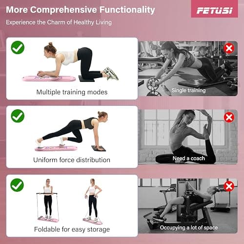 Pilates Board,Foldable Pilates Reformer Sets with Timer,Multifunctional Abdominal Pilates Board for Home Workout Equipment,Portable Ab Board Trainer Pilates Exercise Machine, Pilates Board for Women thumbnail 6