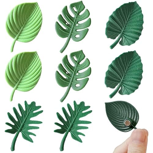 joaoxoko Plant Fridge Magnets,8 Pcs Mini Tropical Leaves Refrigerator Magnets Cute Magnets for Locker Fridge Home Office Decor, 3D Monstera Plant Refrigerator Magnets (Plant) - Image 1