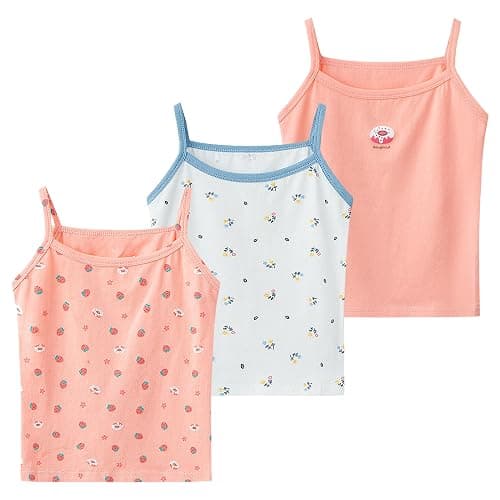 SEAUR Toddler Girls Cotton Camisole Cute Tank Tops Tagless Sleeveless Undershirt Spaghetti Strap Flower Clothes - Image 1