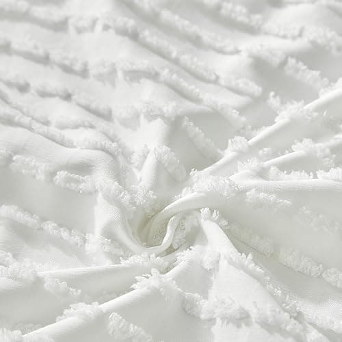 WARMDERN White Pillow Covers Body Pillow Cover Soft Microfiber Pillow Cases Set of 1 Boho Textured Pillowcase with Envelope Closure(White, Body-1 20x54 Inches) thumbnail 4