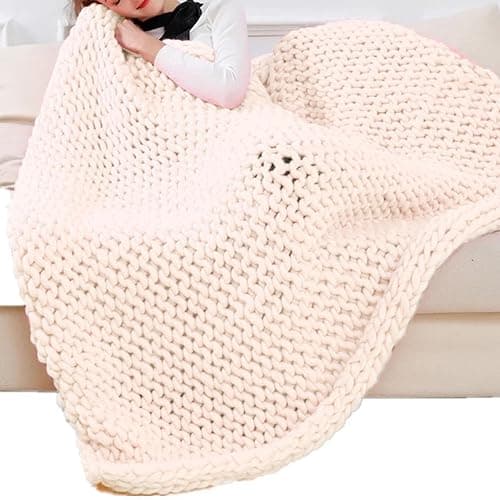 MagiDeal Thick Chunky Yarn Arm Knit Yarns Filling Handcrocheted Jumbo Tubular Yarn Bulky Yarns for Craft Knitted Blanket Pet Bed Sweaters, Beige White thumbnail 6