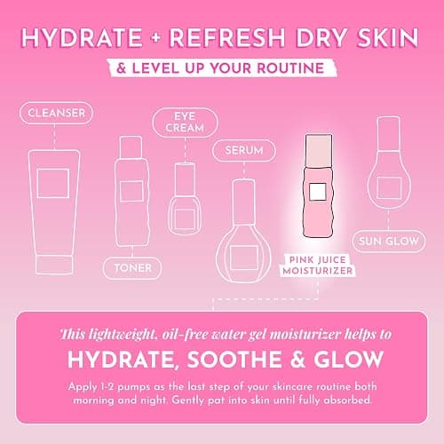 Glow Recipe Pink Juice Water Gel Face Moisturizer for Women, Men & Teens - Hydrating Hyaluronic Acid, Radiance Boosting, Non-Comedogenic, Oil-Free, Long-Lasting Korean Skin Care for Oily Skin (50ml) - 1.7 Ounce (Pack of 1) - Moisturizer thumbnail 5
