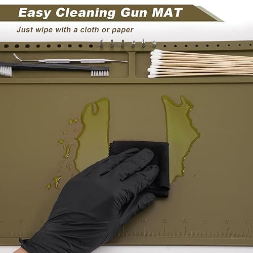 CCSL Rifle Shotgun Gun Cleaning Mat,36" x 12" Magnetic Gun Cleaning Mats for All Guns, Anti-Slip Rifle Repair Gun Mat with Organizer Parts Tray, Gun Cleaning Mat Large thumbnail 6
