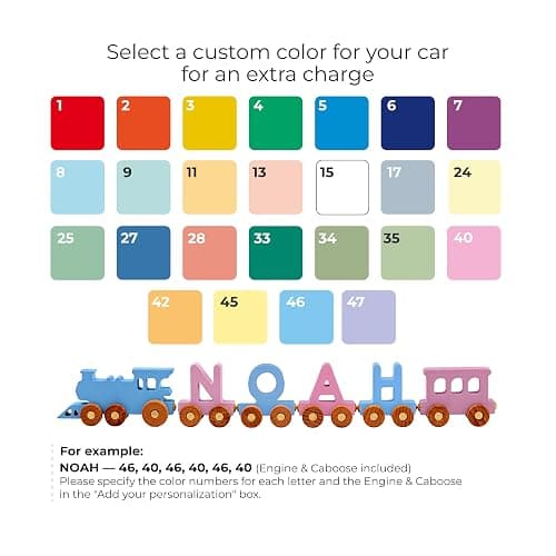 Personalized Wooden Name Alphabet Train with Name Letters Educational Toys Unique 1st Birthady Gift Easter Present thumbnail 7