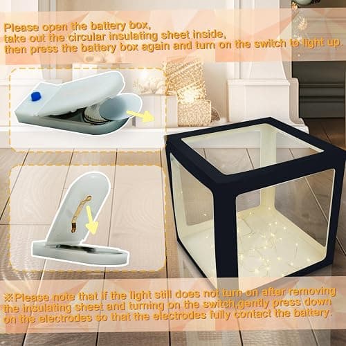 Ledido Transparent Balloon Boxes with 78 Letters Numbers Fairy Lights 6PCS | Black Clear Balloon Boxes with String Lights for Baby Shower Gender Reveal 2026 Hoco Party Birthday Anniversary Bridal Decor thumbnail 3
