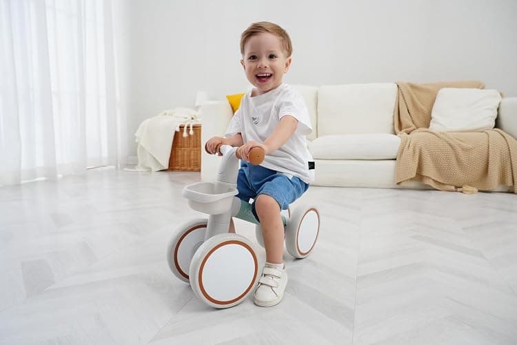 KidRoller Kid's Balance Bikes for 1 Year Old Boys and Girls, 12-36 Months Toddler Ride-on with Adjustable Seat and a Front Basket, First Birthday Gifts (Green) thumbnail 2