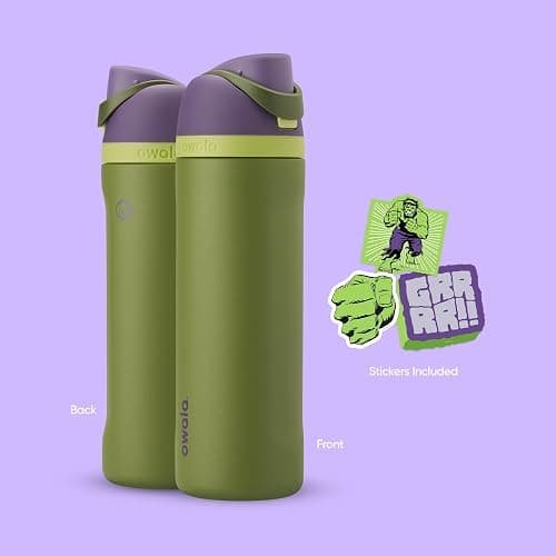 Owala Marvel FreeSip Insulated Stainless Steel Water Bottle with Straw for Sports and Travel, BPA-Free Sports Water Bottle, 24 oz, Hulk thumbnail 6