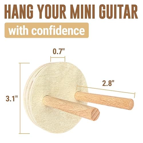 Samorillo [2 Pack] Wall Mounts for Mini Guitars & Ukuleles - Wooden Hooks With Mounting Hardware - Install in Minutes and Hang With Confidence thumbnail 2