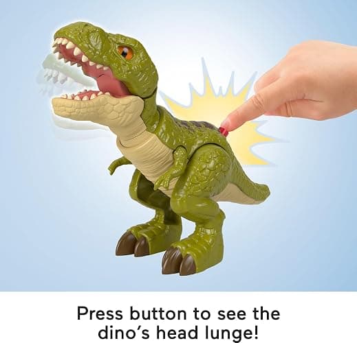 Fisher-Price Imaginext Jurassic World Dinosaur Action Figure with Kid-Activated Motion, 8-inch Tyrannosaurus Rex Dino Toy thumbnail 4