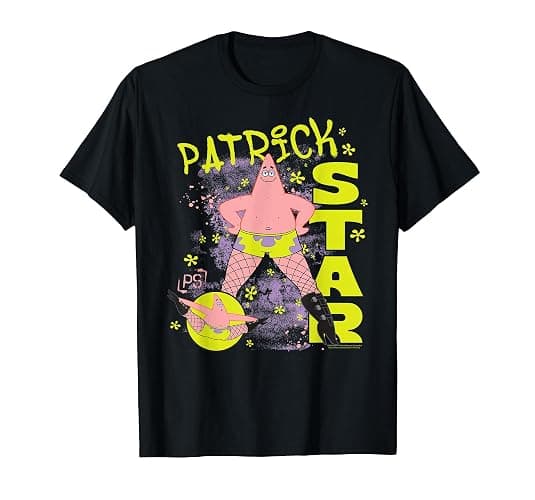 Spongebob Squarepants Patrick Star Fishnets Cartoon T-Shirt - Image 1