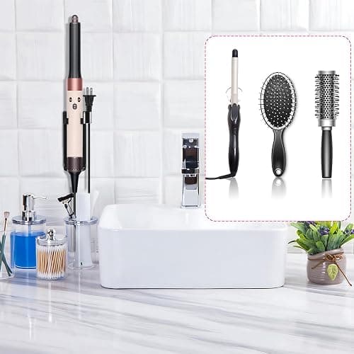 Wandhalterung für Dyson Airwrap Halterung Dyson Halterung, Dyson Zubehör Halterung Föhn Halterung Ohne Bohren, Dyson Föhn Halterung Dyson Halterung Airwrap für Verschiedene Lockige Haar Sticks thumbnail 2