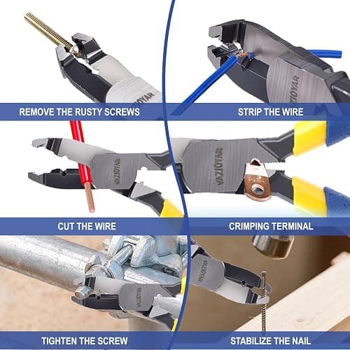 VAZIOYAR Multi-Function Screw Extractor Pliers, Non-Slip Screw Removal Tool, Extracts Stripped, Broken, Rusted Screws, Screw Pliers for Tightening, Loosening and Gripping Nuts and Bolts，Wire pliers thumbnail 3