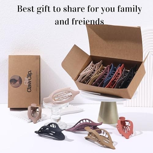 8 Pack Flat Hair Clips for Women,Matte No Crease Flat Claw Clips, Large Strong Hold Barrettes for Thick & Thin Hair, French Duckbill Styling Accessories thumbnail 7
