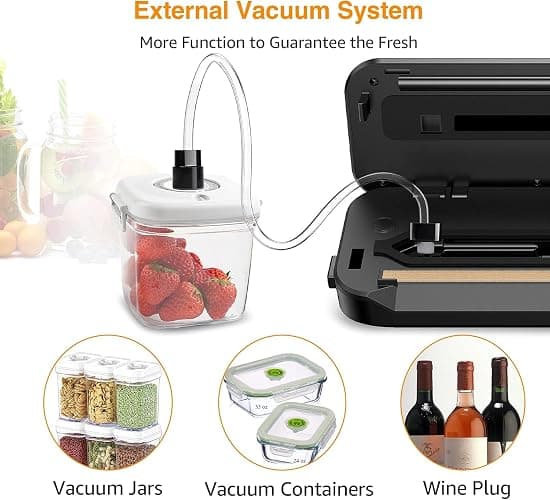 MEGAWISE 2025 Powerful Vacuum Sealer Machine | Compact Design | One-Touch Automatic | Seal in 10-20 Seconds | Dry, Moist, Wet, and Cold Modes | With 10 Vacuum Bags & Built-in Cutter (Grey) thumbnail 4