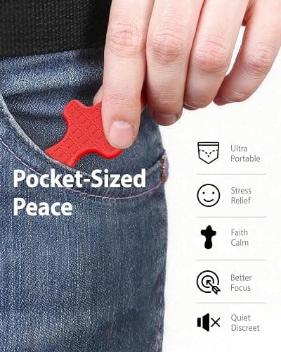 12 Pcs Cross Fidget Toy, Textured Worry Pocket Cross, Quiet Sensory Toy for Autism ADHD, Stress Relief, Christian Prayer Cross Fidget for Church Giveaways, Sunday School, Classroom Prizes. thumbnail 6