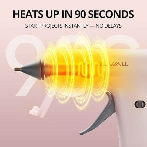 Tilswall Cordless Hot Glue Gun, Fast Preheating, Glue Gun and Sticks Set with 2Ah USB-C Rechargeable, 20 Premium Glue Sticks(7×140mm）, Compact Size Ideal for Crafts, DIY Making, Repairs W106s Pink thumbnail 3