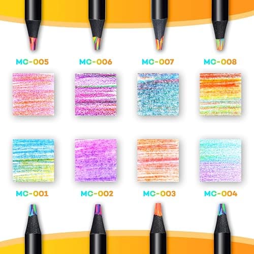 nsxsu 8 Pieces Rainbow Pencils for Adults and Kids, Jumbo Rainbow Coloured Pencil, Multicoloured Pencils for Art Drawing, Colouring, Sketching, Party Favours Bags thumbnail 3