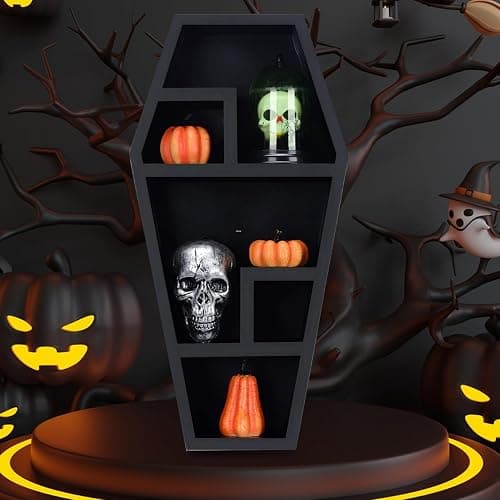 Siopob Large Coffin Shelf | Gothic Floating Coffin Shelves,Creative Bookshelf Floating Shelves, Gothic Furniture, Spooky - Decor for -Halloween thumbnail 2