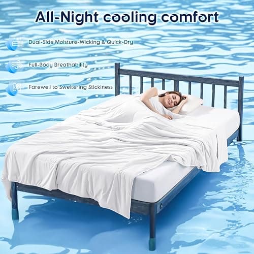 Gehtmnl Cooling Blanket for Hot Sleepers & Night Sweats – Cooling Comforter, Breathable Lightweight Double-Sided Summer Bedding, Breathable Soft All Season (Arctic White, Queen(90"x90")) thumbnail 2