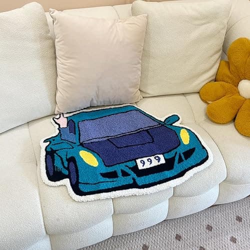 LAKEA Enthusiast Racing Car Shaped Tufting Rug Boy Living Room Bedroom Decor Carpet Embroidered Non-Slip Floor Mat Doormat Home Decor (29.5X19.7inch (75X50cm)) thumbnail 5