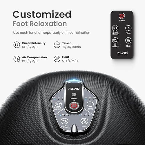 RENPHO Foot Massager Machine with Heat [2026 Upgraded], Shiatsu Foot Massager for Plantar Fasciitis, Christmas Gifts for Women, Cordless Control, FSA Eligible HSA Store Eligible, 2026 New Upgraded, BK thumbnail 2