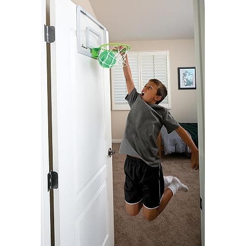 SKLZ Pro Mini Indoor Basketball Hoop with Ball, Over the Door, Shatter-Proof Backboard, Spring-Action Break-Away Steel Rim, Great for Home, Dorm Room, and Office thumbnail 6