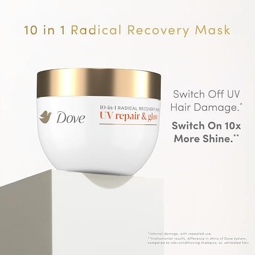 Dove Radical Recovery 10-in-1 Hair Mask 1ct UV Repair & Glow Deep recovery from 99% of UV hair damage with Melting Lumi-Beads 9.2 oz thumbnail 3