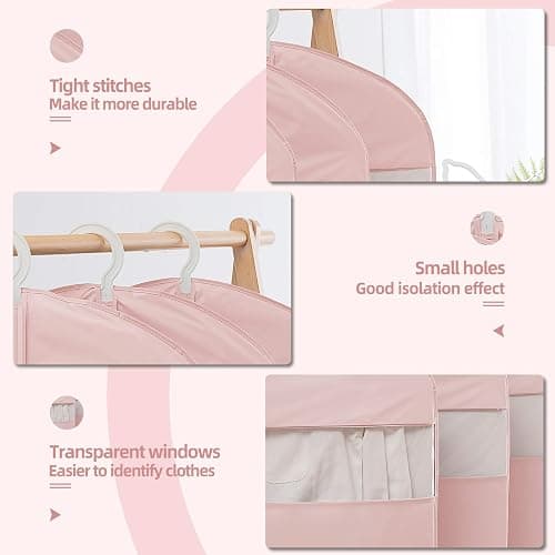 Suit Bag for Storage and Travel, (Set of 2 (23.3" x 50") Pink) thumbnail 4