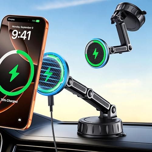 for MagSafe Car Mount Charger, Strong Magnetic Phone Holder for Your Car | Magnetic Adjustable Wireless Car Charger Fast Charging, Stable Phone Mount for Dash/Windshield, fits Phone 17 16 15 14 13 12 - Image 1