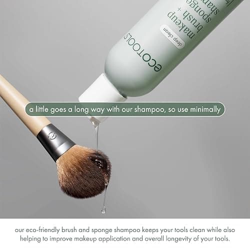 EcoTools XL Makeup Brush + Sponge Shampoo, Removes Makeup, Dirt, & Impurities From Makeup Brushes & Makeup Blending Sponges, Fragrance-Free, Vegan, & Cruelty-Free 16 fl. oz./473 ml, 1 Count, Clear thumbnail 7