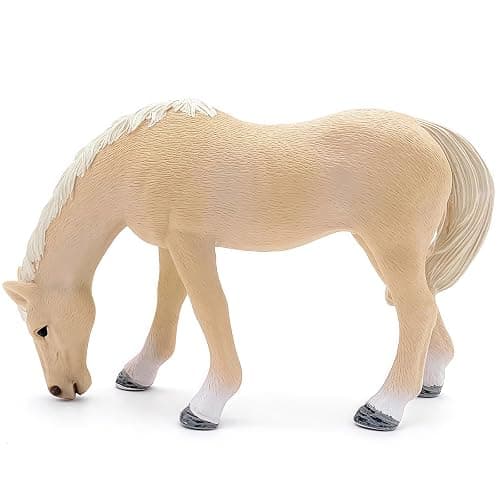 Higherbros Horse Toy for Kids and Toddlers, Farm Animal Horse Figurine for Birthday Cake Topper, Garden Decoration, Party Favors, Kids School Project (Beige) - Image 1