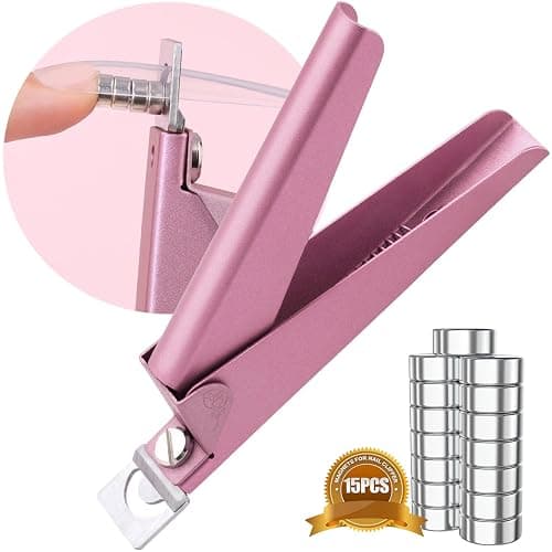 Light Pink(Matte) Premium Nail Clippers with Magnets Sizers for Acrylic Nails, Artificial Fake Nail False Nail Tip Cutter Trimmer Manicure Pedicure Sharp Blade Clip Tool For Salon Home Art Beauty - Image 1