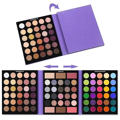 UCANBE 86 Colors Nude Eyeshadow Palette with 15pcs Makeup Brushes Set, Matte Glitter Long Lasting Highly Pigmented Waterproof Colorful Eye Shadow Contour Blush Powder Highlighter All in One thumbnail 8