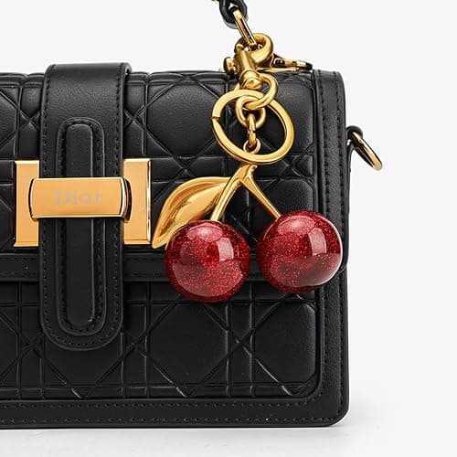 Cherry Bag Charm, Cherry Keychain Hanging Purse Charm Decoration Cute Pendant for Women thumbnail 4