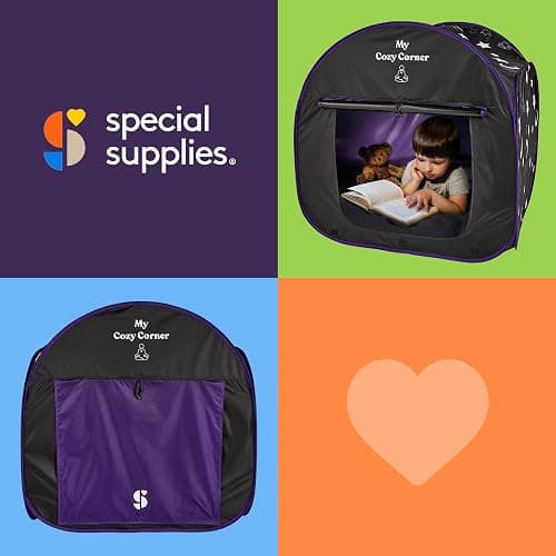 Special Supplies Blackout Sensory Tent for Kids, Pop Up Calming Play Room with Fiber Optic Lamp and Glow-in-The-Dark Fuzzy Blanket thumbnail 7