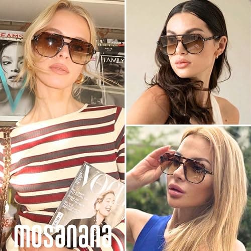 mosanana Oversized Aviator Sunglasses for Women with Polarized Lens MS52243 | Geometric Big Frame, Designed for Daily Outfits, Travel and Fashion Looks thumbnail 4
