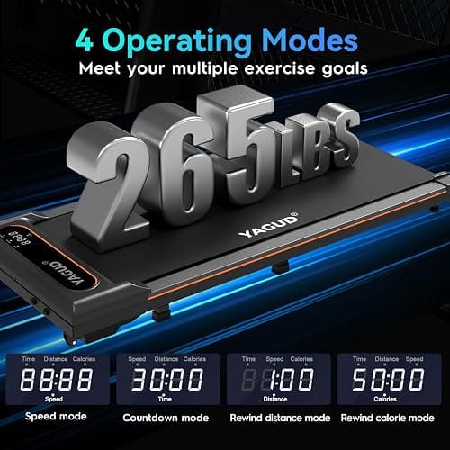 Yagud Walking Pad Treadmill for Home Office, Portable Under Desk Treadmill with Remote Control and LED Display, Walking Jogging Running Machine thumbnail 4