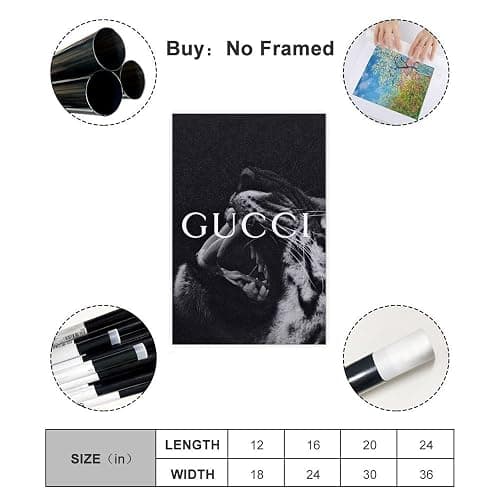 Dehub Black And White Luxury Poster for Home Office Decoration Chic Fashion Canvas Prints for Wall Aesthetic Perfect Gifts for Birthday Party Unframe-style 16x24inch(40x60cm) thumbnail 2