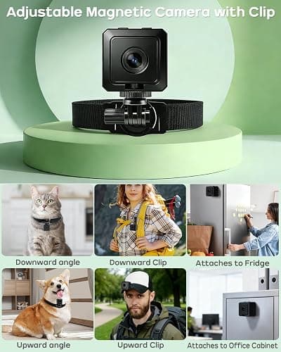 AEZ Pet Camera Collar with APP Control, 1080P HD Pet POV Camera, 210-mins Recording Wearable Action Camera with Hotspot WiFi, Magnetic Clip Camera for Cats Dogs Kids & Outdoor Use (No SD Card) thumbnail 6